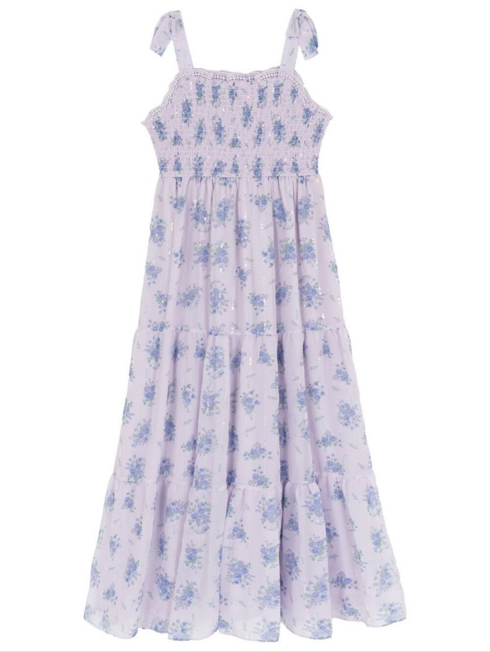 Rare Editions Girls Chiffon Maxi Dress Large 10/12 New Purple - Picture 1 of 11